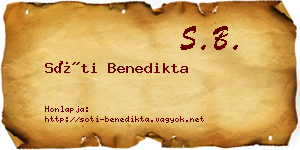 Sóti Benedikta névjegykártya